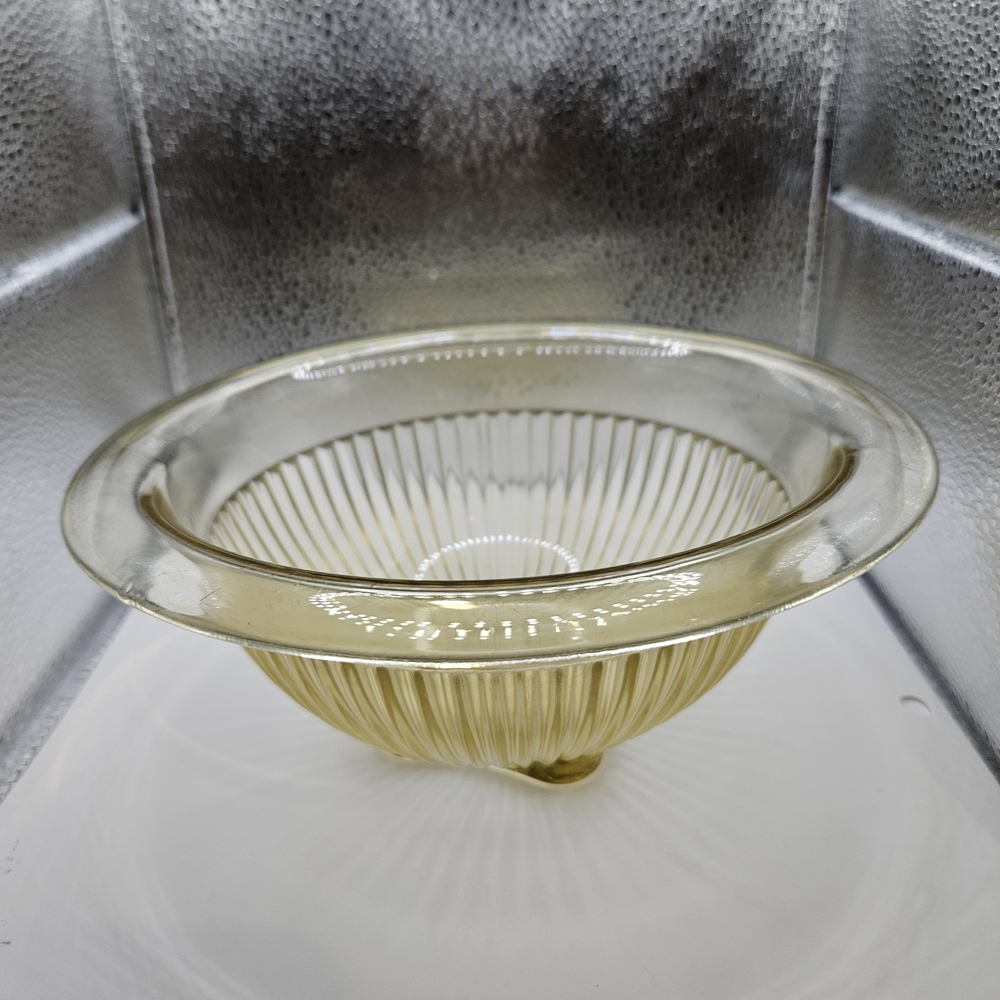 Carnival Glass Vintage Bowl with Ribbed Design